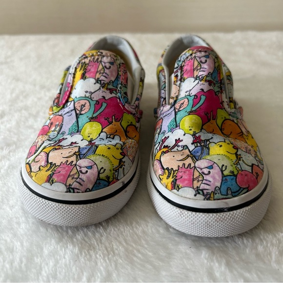 Vans Kids Sneakers Size 9 Multicolor Dallas Clayton Slip On Elastic Skate Shoes - Picture 1 of 9